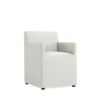 Manhattan Comfort Anna Square 22.83" Modern Faux Leather Upholstered Dining Armchair - Stone Grey-Weight Capacity: 300 lb