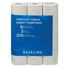Baseline Bathroom Tissue - Double Roll - 12 Pack-Soft and bright 2-ply bathroom tissue