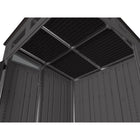 Suncast Modernist Storage Shed - 6' x 5' - Peppercorn/Black-Upper and lower metal latches keep doors closed and in place.