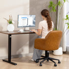 HOMCOM Swivel Office Chair with Adjustable Height - Brown-Assembly required