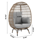 Manhattan Comfort Spezia 33.46" Modern Patio Freestanding Egg Chair - Tan/Grey-Removeable Cushions with Zipper. Made of High Quality Water Proof Fabric. Washable Fabric