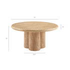Modway Tori 31" Indoor/Outdoor Round Coffee Table - Travertine-Faux Wood Finish