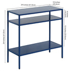 Hudson&Canal Ricardo 24"W Rectangular Side Table - Mykonos Blue-9