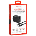 Helix USB-C + USB-A Wall Charger with Cable - 20W - Black-USB-C & USB-A Ports