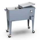 Permasteel 80 qt Retro Rolling Patio Cooler with Divider - Blue-Extended cooling power keeps drinks chilled for up to 36 hours