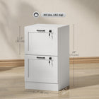 HOMCOM 2-Drawer Vertical Office Filing Cabinet - White-Anti-tip kit ensures stability and safety for users
