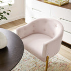 Modway Savour Tufted Performance Velvet Accent Chair - Pink-Gold Stainless Steel Legs
