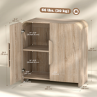 HOMCOM 31.5" Modern Sideboard Buffet Cabinet with Soft-Close Door - Natural Wood-Includes a three-level adjustable shelf to easily customize your storage space.