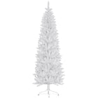 HOMCOM 7' Tall Pencil Artificial Christmas Tree with Steel Base - White-7ft tall white tree, providing a lovely, soft look 