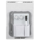 Locker Gear Plastic Locker Kit - Grey -Complete set - includes a curved whiteboard, mirror, pencil cup, and magnets
