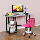 Homy Casa Teen Task Chair - Pink-Item dimensions: 15.7" x 17.7" x 29.5"-34.2" 