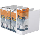 QuickFit View Binder - Locking D Ring - 4" - White - 4 Pack-Locking D Ring View, White, 750 Sheet Capacity, 4"
