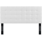 Modway Paisley Tufted Upholstered Linen Fabric Full/Queen Headboard - White-Soft Linen Fabric Upholstery