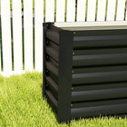 Outsunny Galvanized Raised Garden Bed - 94.5" L x 16" W x 18" H - Dark Grey-Open bottom design facilitates drainage and root growth 