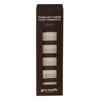 Gry Mattr Tumbling Tower - 57 Building Blocks - Brown-Includes 57 painted blocks for 18 layers and 1 dice