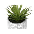 Monarch Specialties 9362 9" Tall Artificial Succulents - White Cement Pots - Set of 2-Enjoy a realistic look without the upkeep these artificial succulents deliver the beauty of greenery with no maintenance, making them ideal for busy lifestyles