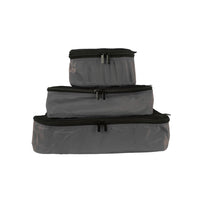 TUCCI Italy 3-Piece Travel Packing Cube Set - Grey-3‑Piece Packing Cube Set - small, medium, large cubes for organized packing