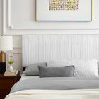 Modway Peyton Performance Velvet Full Platform Bed with Wood Legs and Gold Metal Sleeves - White-Reinforced Center Beam and Support Legs