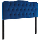 Modway Annabel Diamond Tufted Performance Velvet Queen Headboard - Navy-Luxurious Modern Queen Headboard