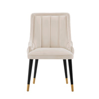 Manhattan Comfort Eda 22.83" Modern Velvet Upholstered Dining Chair - Cream-Modern Dining Chair for Dining Room and Task Chair Usage