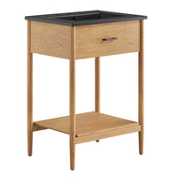 Modway Zaire 24" Bathroom Vanity - Natural/Black-MDF and Rubberwood
