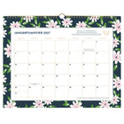 Emily Ley Simplified 2027 Compact Wall Calendar - 11" x 8-1/2" - Berry Floral - Bilingual-Page size: 8-1/2" H x 11" W