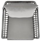 Manhattan Comfort Portofino Modern Patio 4-Person Conversation 4-Piece Set with Coffee Table - Grey-27.95" L x 49.61" W x 29.53" H