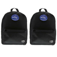 BAZIC Products Basic 16" Backpack - Black - 2 Pack-One large main compartment and small front compartment with zipper closure