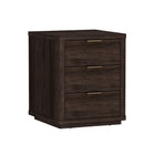 Manhattan Comfort Evelyn 20" Modern 3-Drawer Nightstand - Brown-Sleek, Horizontal Drawer Pulls for a Clean, Uncluttered Look