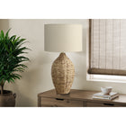 Monarch Specialties 30" H Transitional Table Lamp - Natural Rattan / Beige Shade-The 3-way switch, paired with a 3-way 100W bulb (not included) offers customizable brightness, allowing you to illuminate a room with ease and create the right ambiance