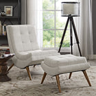 Modway Ramp Upholstered Fabric Lounge Chair Set - Sand-Fine Polyester Upholstery