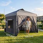 Outsunny 10 ft W x 10 ft L Pop Up Canopy Tent with 1-Button Push Setup - Dark Grey-Top vents on the instant canopy improve airflow and reduce trapped heat