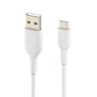 Belkin USB-A to USB-C Cable - 1 m - White -SUPERIOR DURABILITY: The Belkin BoostCharge Cable has been tested to survive over 8,000+ bends, and is more durable than a typical USB-C cable.