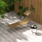 Outsunny Outdoor Lounge Chair - Adjustable Folding Chaise Lounge - Tan-With 4-level adjusted lounge position for maximum comfort