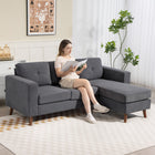 HOMCOM L-Shaped Sectional Sofa with Chaise Lounge - Dark Grey-Pocket springs and high-density foam deliver firm support and soft comfort