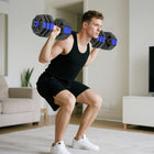 Soozier 4-in-1 Adjustable Dumbbell Set - 55 lb Free Weights Set - Blue-Add or lower the weight, ensuring a comfortable workout 