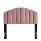 Modway Veronique Performance Velvet Full/Queen Headboard - Dusty Rose-Scalloped Edge Accents