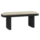 Modway Iver 43" Upholstered Wood Accent Bench - Black/Flax-43" Oval Bench