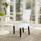 Modway Confer Dining Vinyl Side Chair - White-Upholstered in faux leather