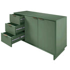 Manhattan Comfort Granville 55.04" Modern Sideboard - Sage Green-Open Contemporary Mop Base Side Legs. Adding Seamless Fashion Design and Durability