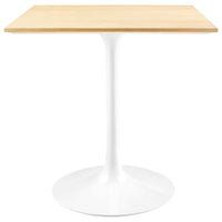 Modway Lippa 28" Square Wood Dining Table - White Natural-Modern Dining Table