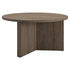 Hudson&Canal Anders 32"W Round Coffee Table - Antiqued Grey Oak-Tabletop features a weight capacity of 50 lbs