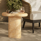 Modway Elowen Indoor/Outdoor Patio Textured Faux Travertine Side Table - Travertine-Concrete Construction