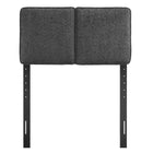 Modway Lindee Boucle Fabric Twin Headboard - Slate-Wood Legs