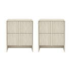 Manhattan Comfort Novara 22" Contemporary 2-Drawer Nightstand - Whitewashed Oak-Rounded Edges: Soft contours add visual appeal and a smooth, finished look