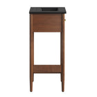Modway Zaire 18" Bathroom Vanity - Walnut/Black-Ceramic Sink Basin