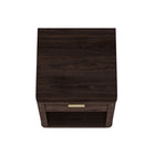 Manhattan Comfort Evelyn 20" Modern 1-Drawer Nightstand - Brown-20" L x 20" W x 24" H