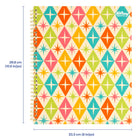 Hilroy Mid Century Notebook - 10-1/2" H x 8" W - 160 Pages - Diamond-84 Pages / 40 sheets