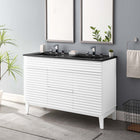Modway Render 48" Double Sink Bathroom Vanity - White/Black-Walnut Grain Vanity