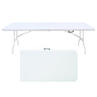 Homy Casa 8 ft Portable Folding Table Indoor & Outdoor for Camping - White-The 8 ft size offers extra space for group events